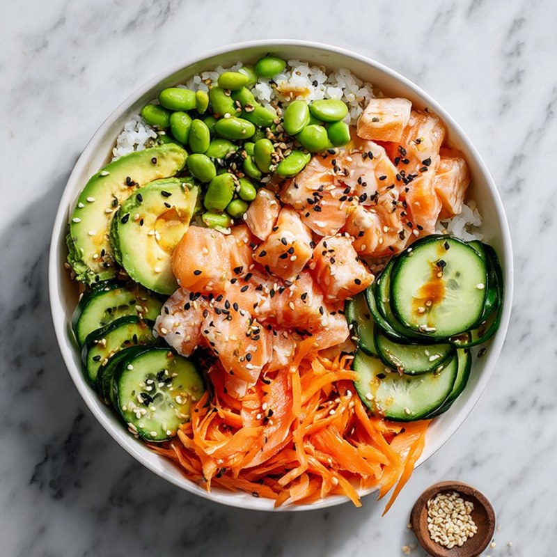 Poke-bowl lohella