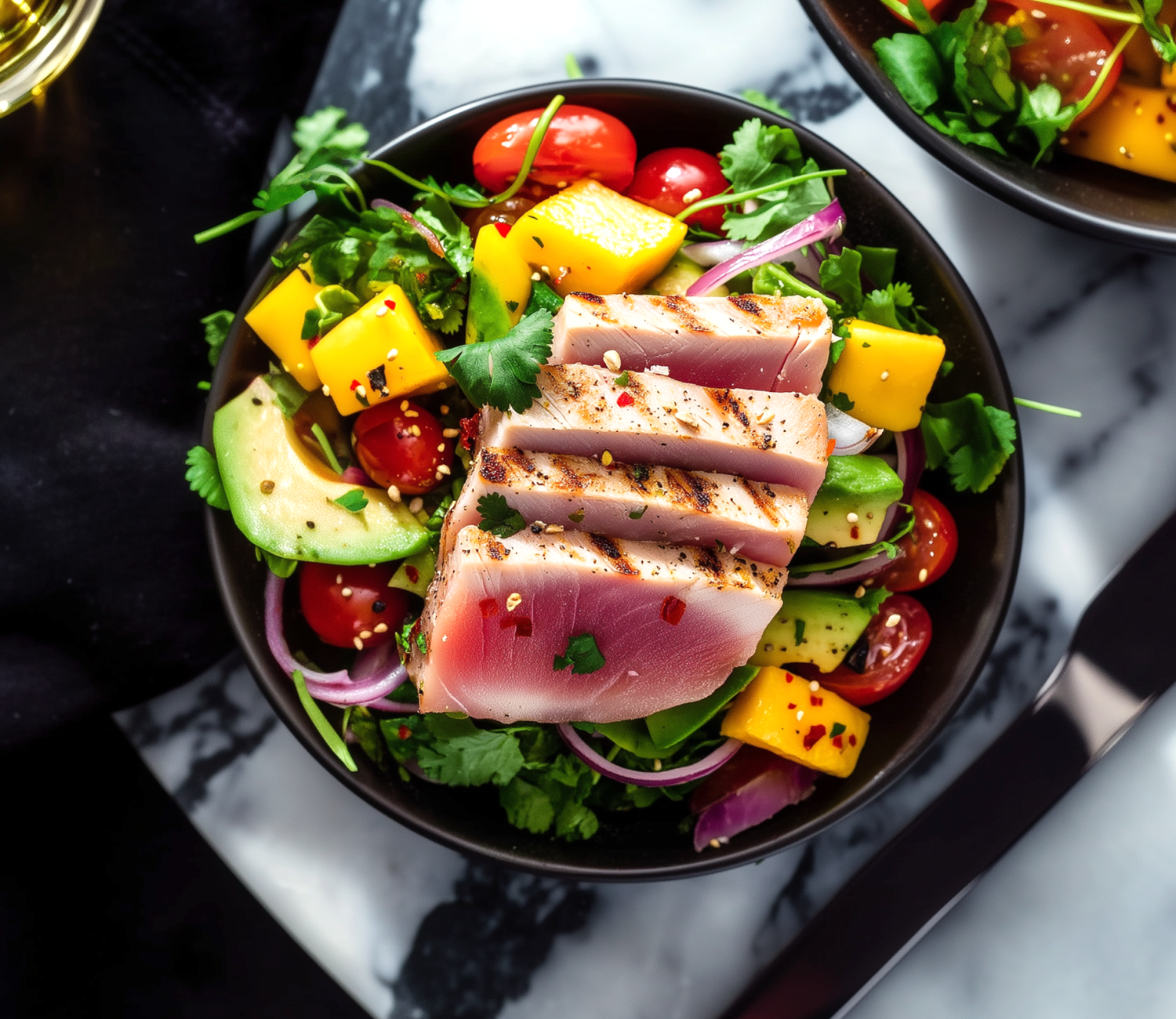 Grillattu tonnikala avokado-mangosalaatilla