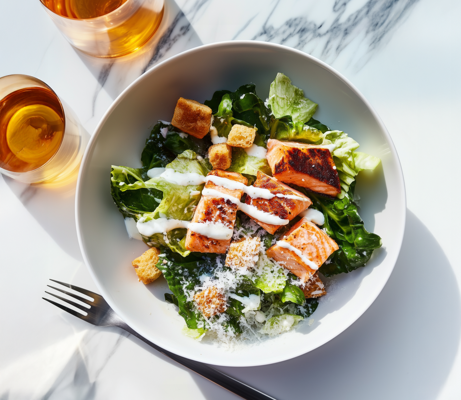Caesarsalaatti lohella