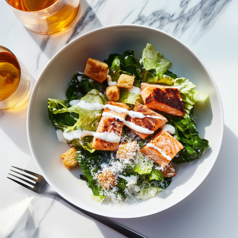 Caesarsalaatti lohella